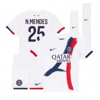 Maglia Calcio Paris Saint-Germain Nuno Mendes #25 Seconda Divisa Bambino 2024-25 Manica Corta (+ pantaloncini)